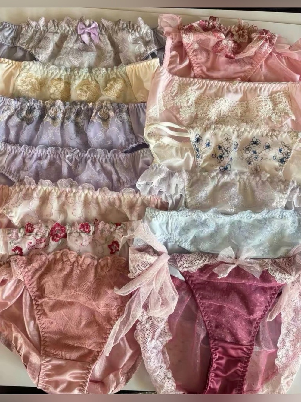 ‼️Random 10 pairs US-XS, S/JP-M, L embroidery panties thongs cure sweet sexy